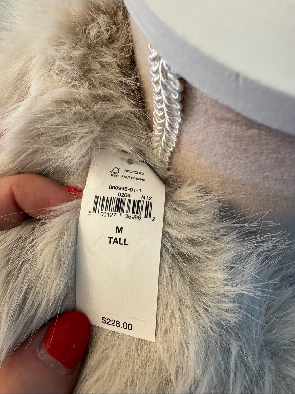 GAP M Tall Faux Fur Coat - Picture 2 of 4